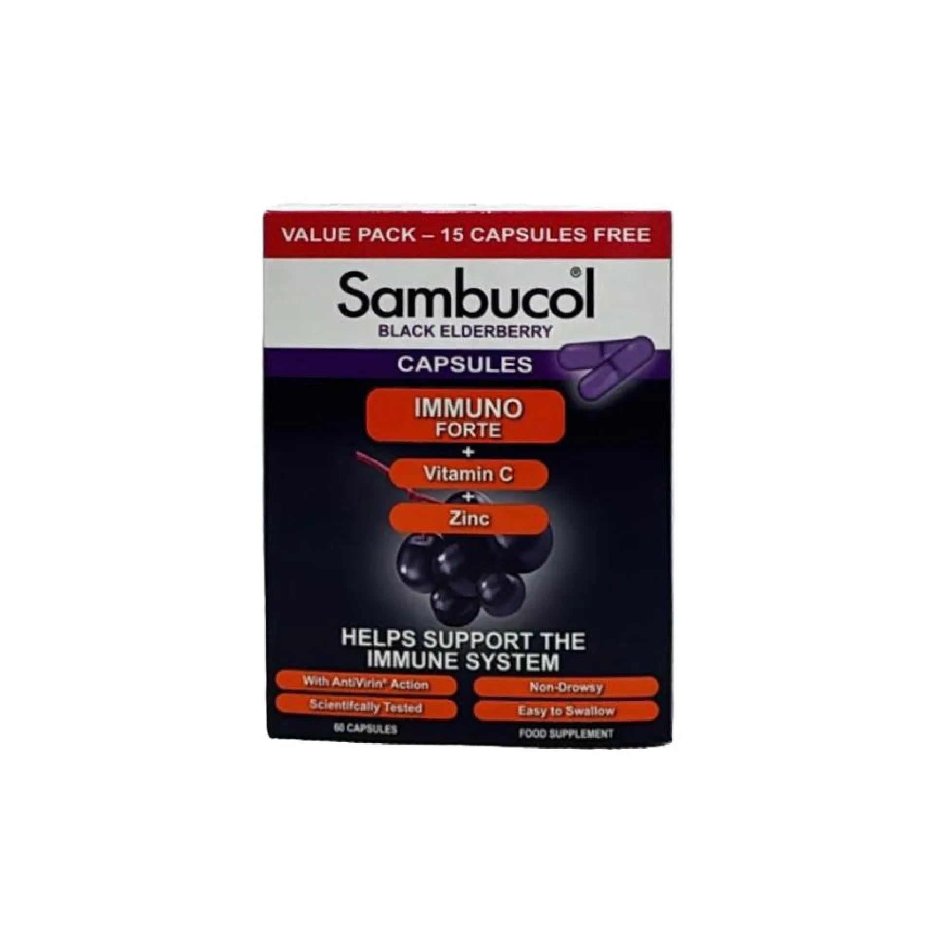 Sambucol Immuno Forte Caps with Black Elderberry - 60caps Offer
