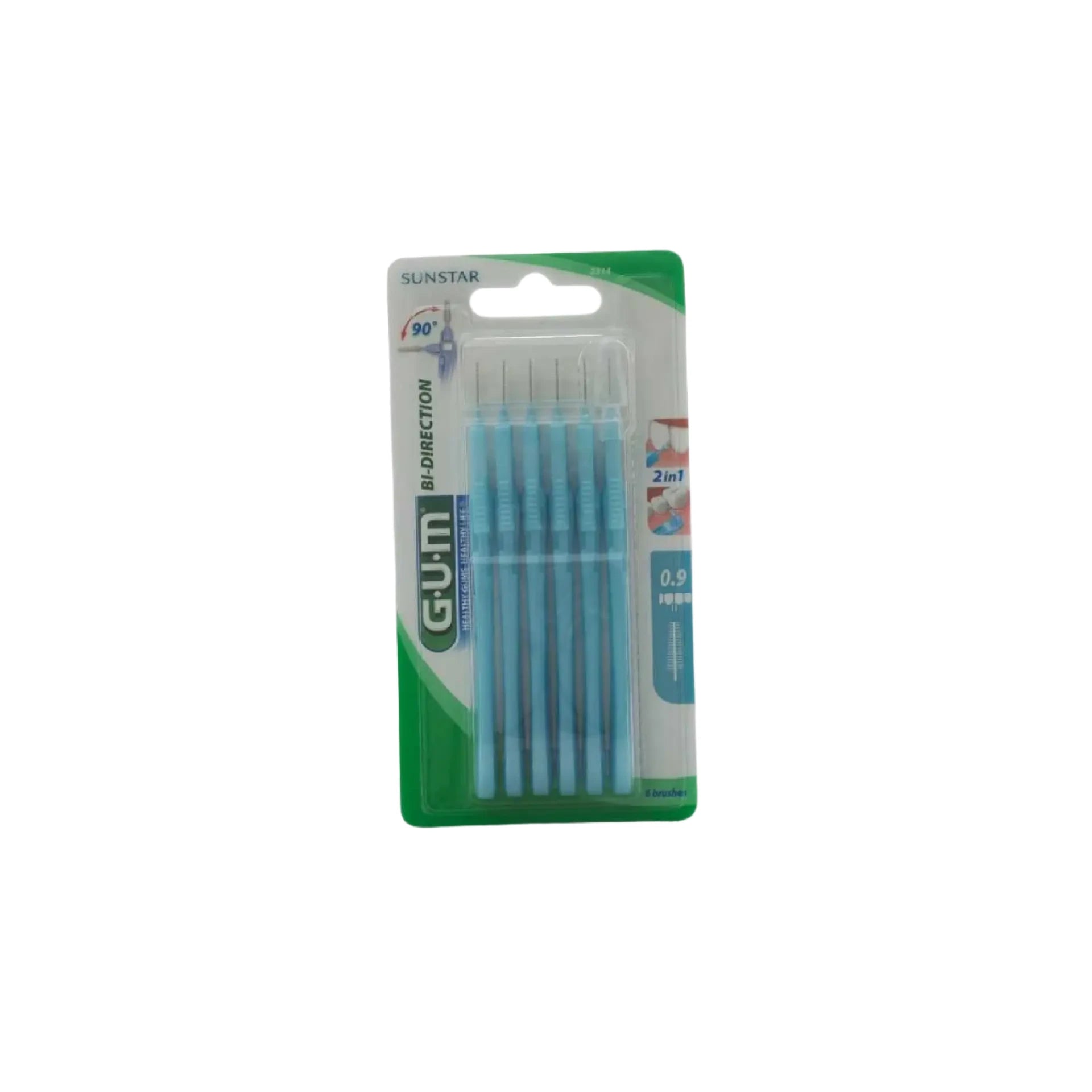 GUM Bi-Direction MicroFine Blue - x6