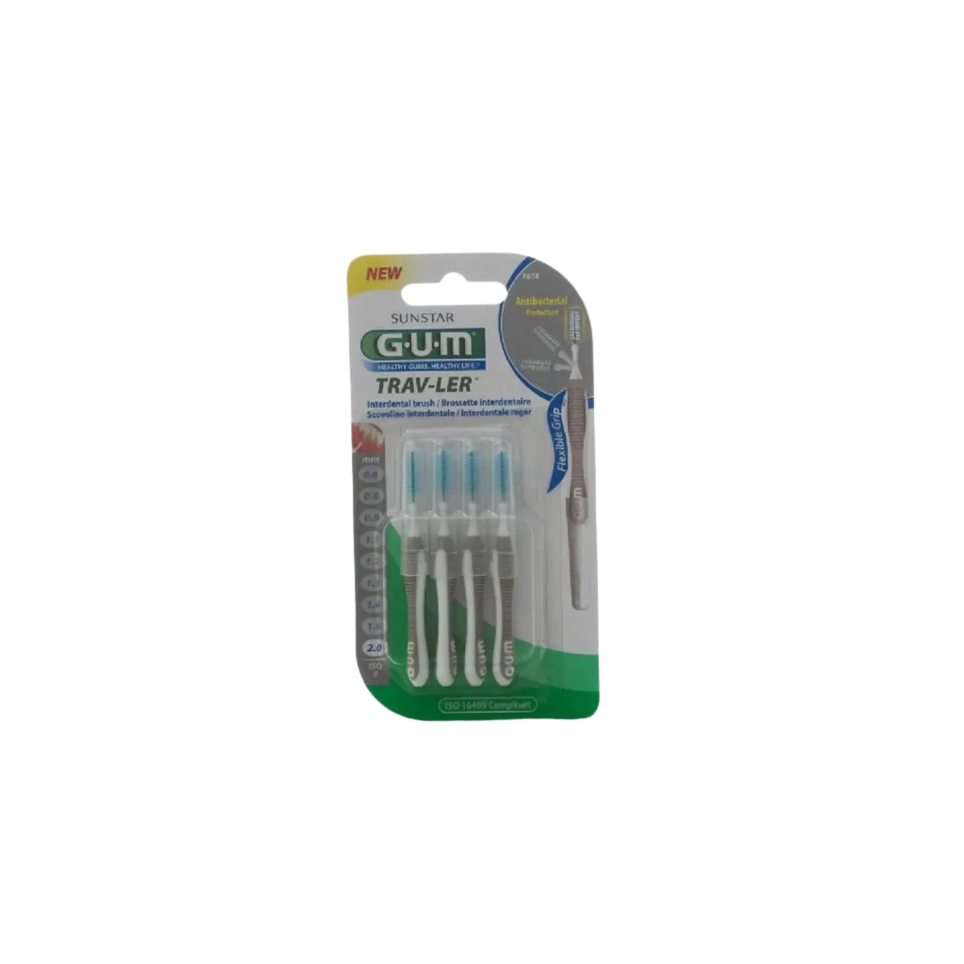 GUM Proxabrush Trav-Ler Gray - 2mm