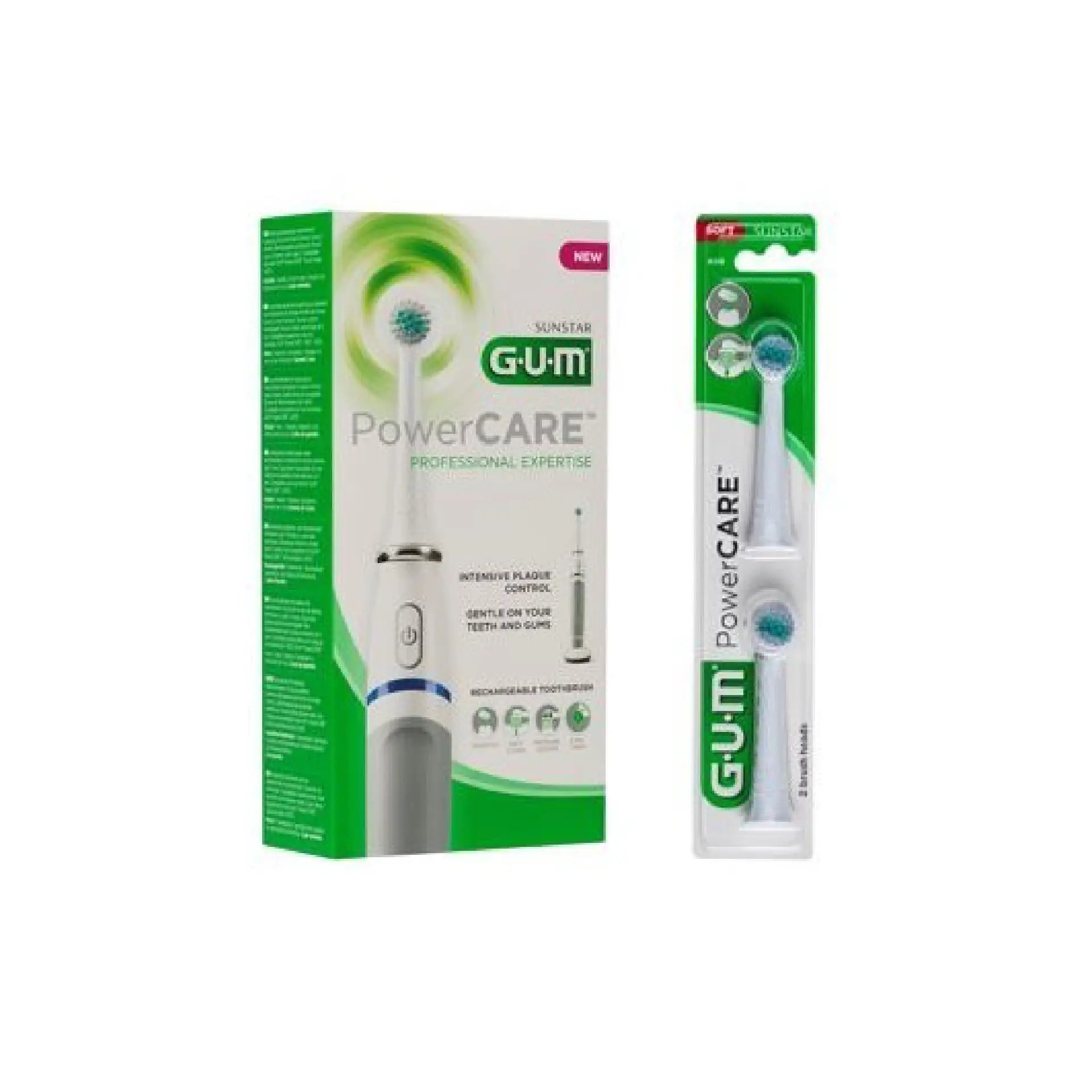 GUM PowerCARE Electric Toothbrush Refills - x2