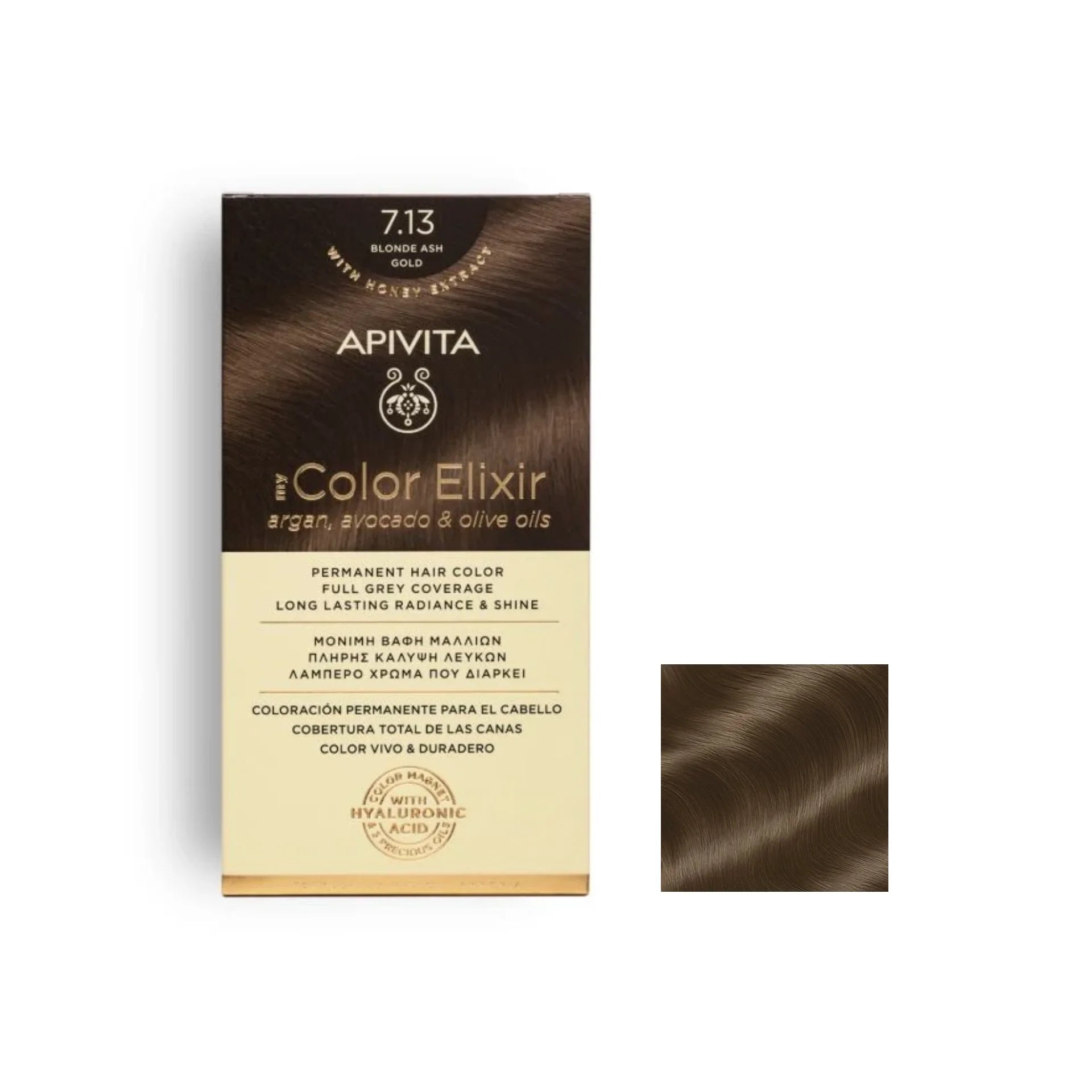 Apivita My Color Elixir Permanent Hair Color - 7.13 Blonde Ash Gold